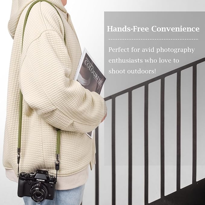 VOVMOEYA Nylon Braided Camera Rope Strap, Camera Neck Shoulder Strap