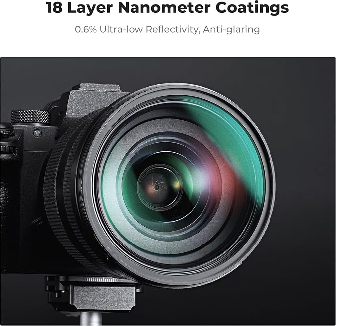 K&F CONCEPT 55mm Black Diffusion 1/4 & 1/8 Filters Kit Mist Cinematic Effect