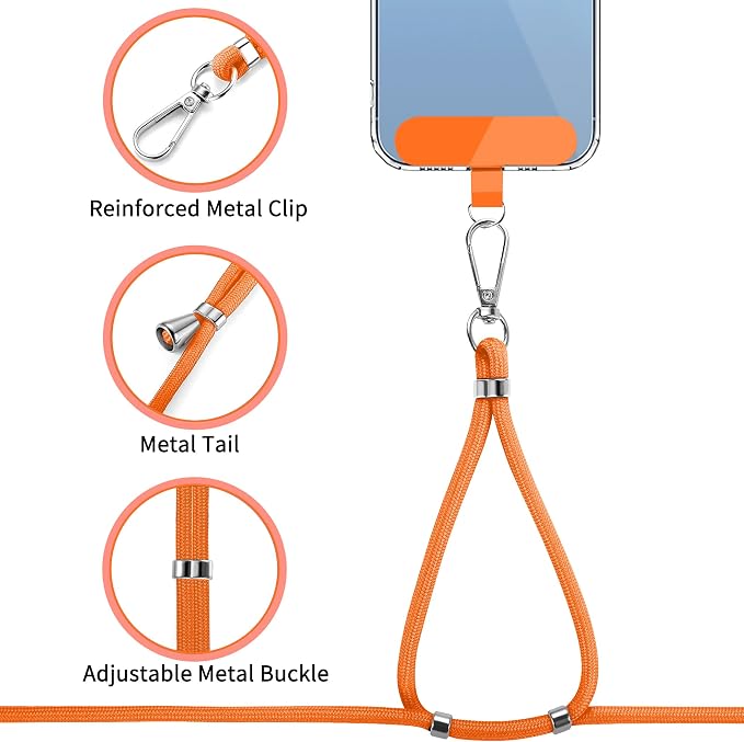 CACOE Phone Lanyard 2 Pcs-1 Pcs Adjustable Neck Strap, 2 Pads, Universal