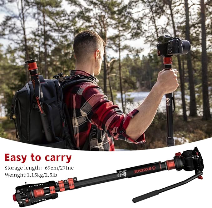 IFOOTAGE Cobra 3 C180F-P Carbon Fiber Video Monopod