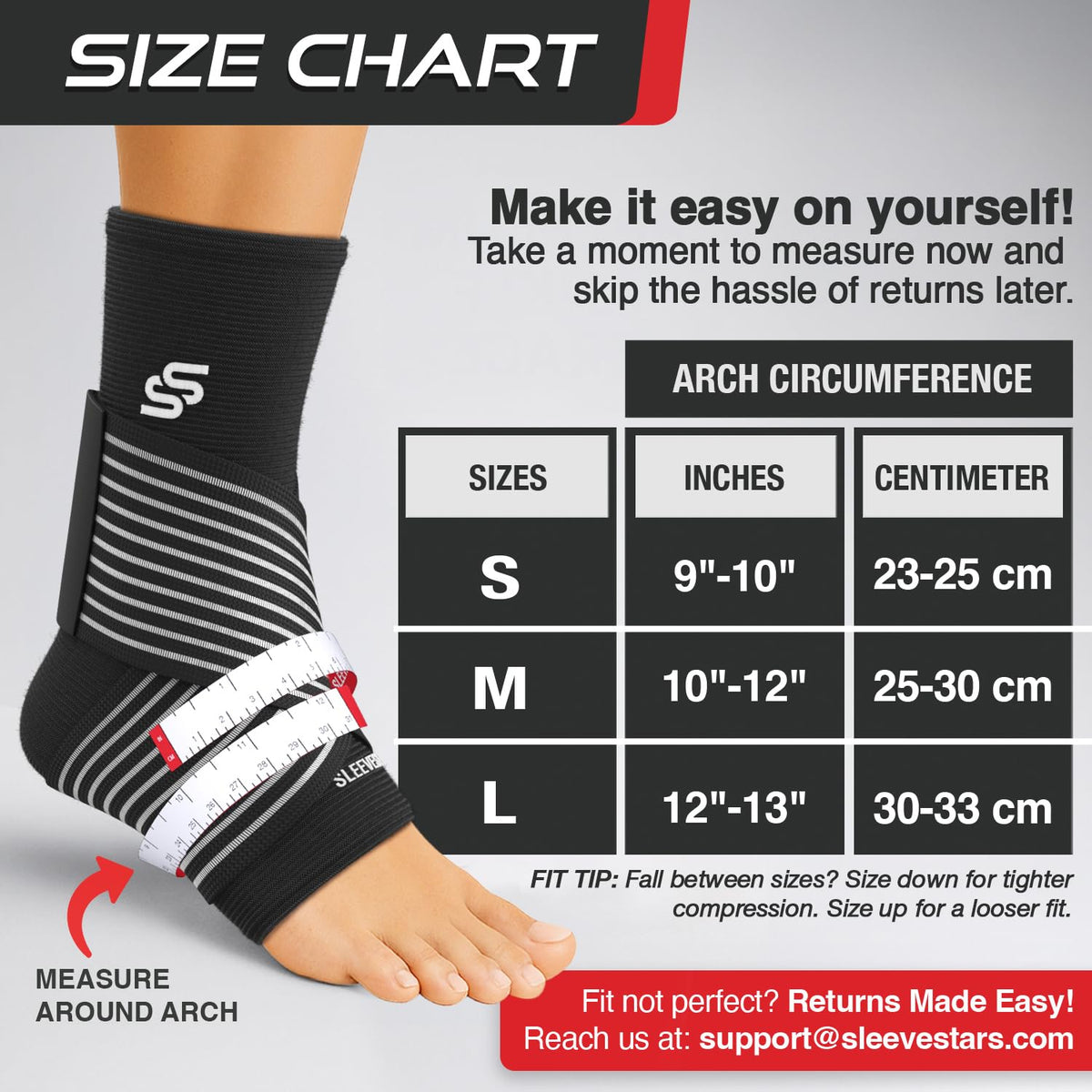 Sleeve Stars Ankle Brace - Adjustable Compression Sleeve & Turmeric Curcumin Joint Support Bundle