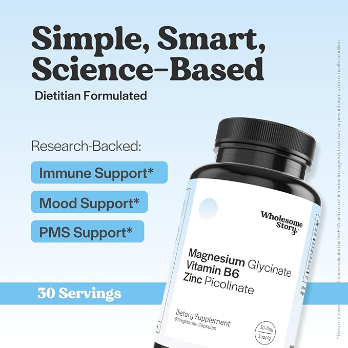 3-in-1 Zinc Picolinate Magnesium Glycinate Supplements with Vitamin B6 | Magnesium and Zinc Vitamin | Reproductive & Fertility Health, Hormone Balance, Immune System Support | Packaging May Vary