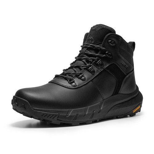 NORTIV 8 Men's Waterproof Hiking Boots Lightweight Outdoor Mid Trekking Leather Shoes DriftShield,Size 10,Black,NMUMHB2505