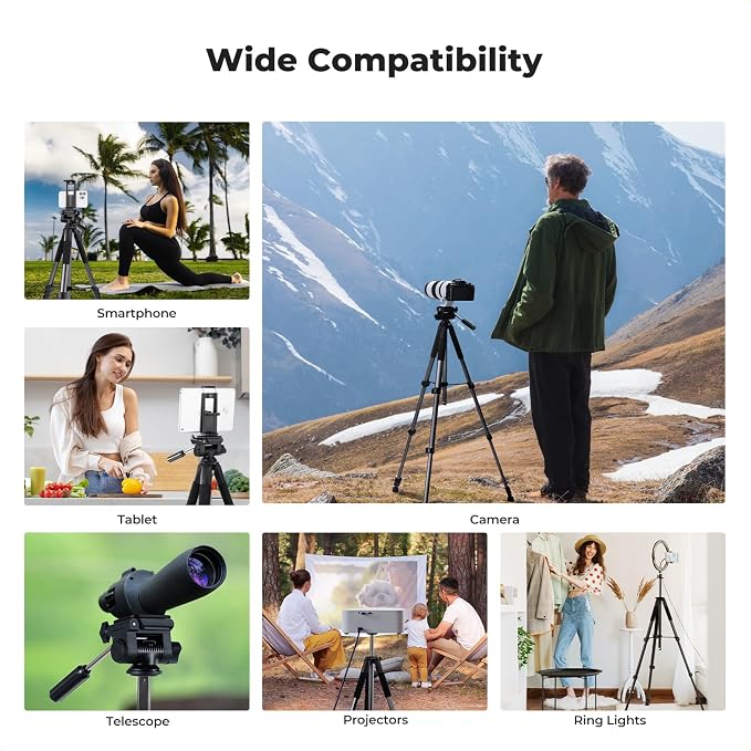 K&F CONCEPT Camera Tripod, Cellphone Clip