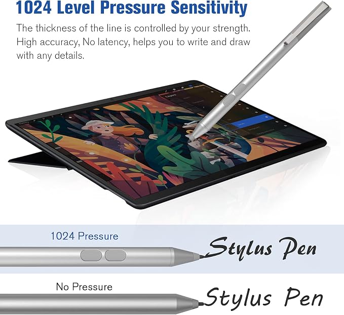 Stylus Pen for HP with 1024 Pressure Sensitivity & 2500hr Battery Life