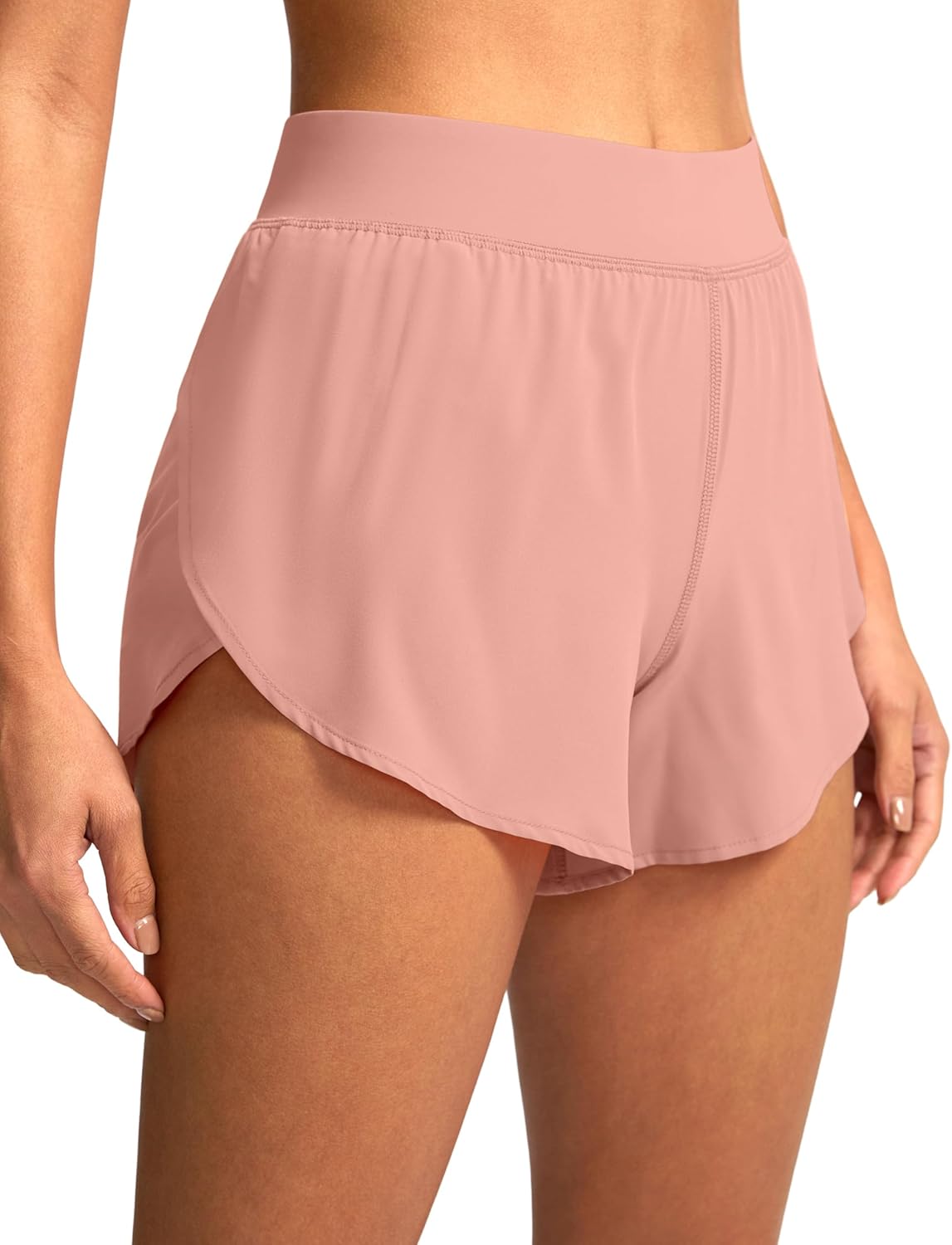 Soothfeel High Waisted Running Shorts for Women - Quick Dry Dolphin Style Gym Workout Shorts