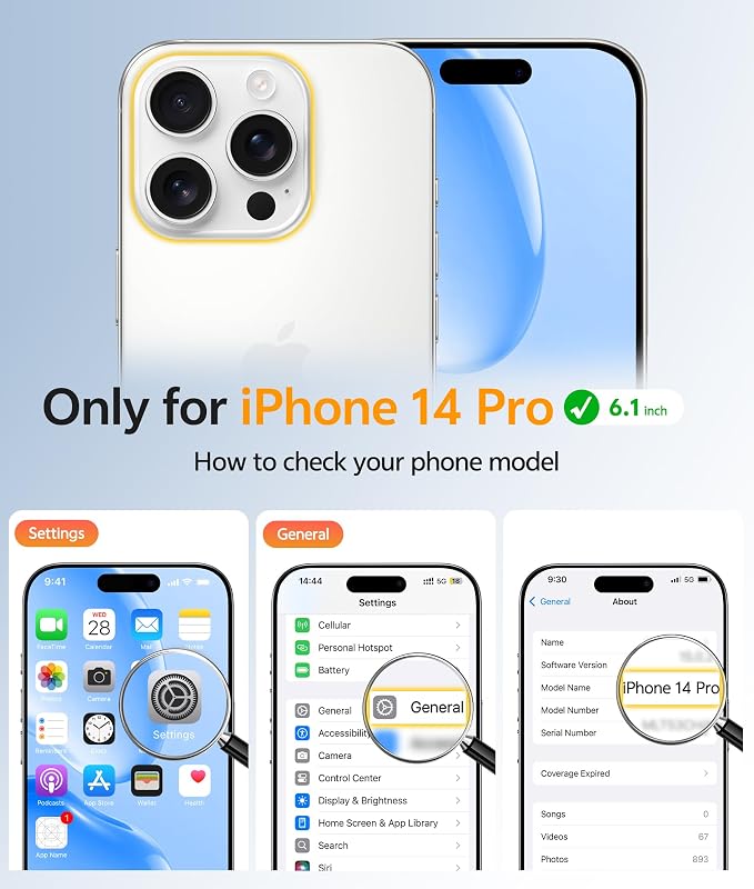 FNTCASE for iPhone 14 Pro Case: Anti Yellowing Transparent Clear Magnetic Phone