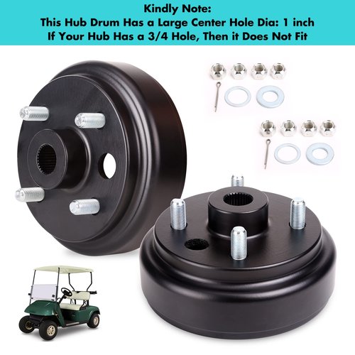 10L0L 21807G1 Golf Cart 1 Inch Large Hole 30 Teeth Spline Brake Drum Assembly for 4 Cycle Gas 1991-Up EZGO TXT, RXV, Marathon, Medalist, Columbia, OEM# 21807-G1, 41843-94 (2 Packs)