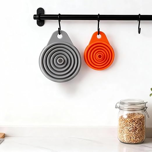 Kitchen Funnels for Filling Bottles, Silicone Small and Large Funnel Set, Foldable Silicone Collapsible Funnels for Filling Water Bottle Liquid, Kitchen Gadgets Accessories (6)