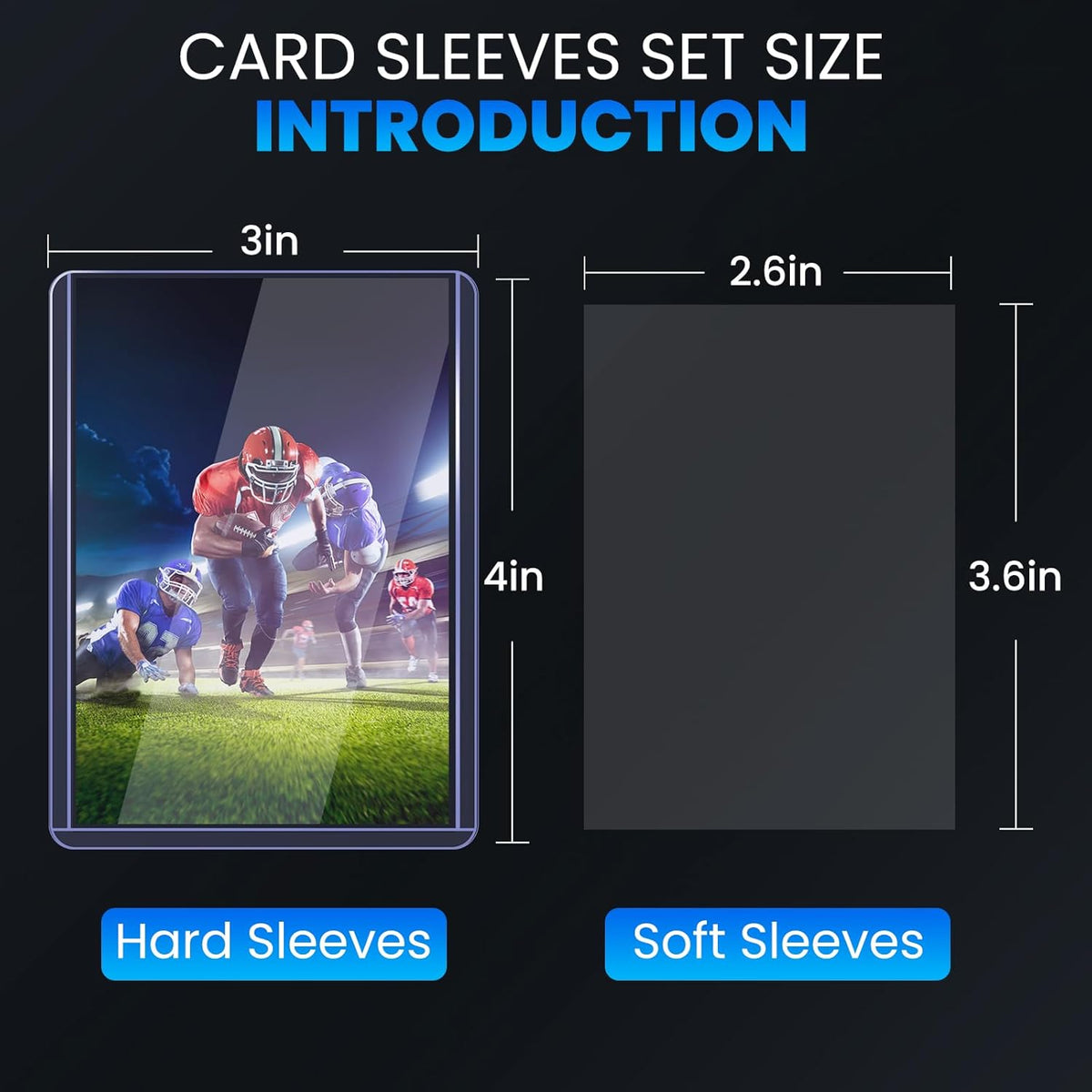 Skiennix 800 Card Sleeves - Durable 3" x 4" Hard Plastic Toploaders with 400 Penny Sleeves for Sports Cards