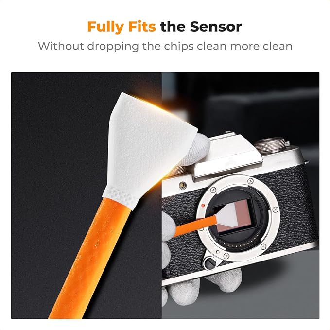 K&F CONCEPT 16mm APS-C Sensor Cleaning Swab*10 + 20ml Sensor Cleaner, DSLR SLR