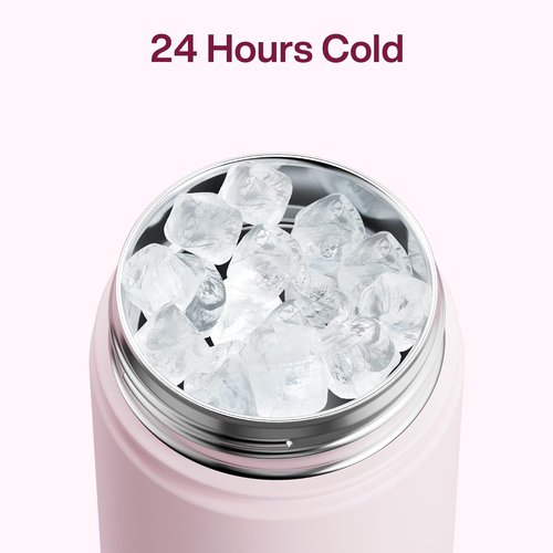 ENCOOL Insulated Water Bottle - Leak-Proof Stainless Steel with Straw | Keeps Drinks Cold for 24 Hours (26 oz, Cotton Candy)