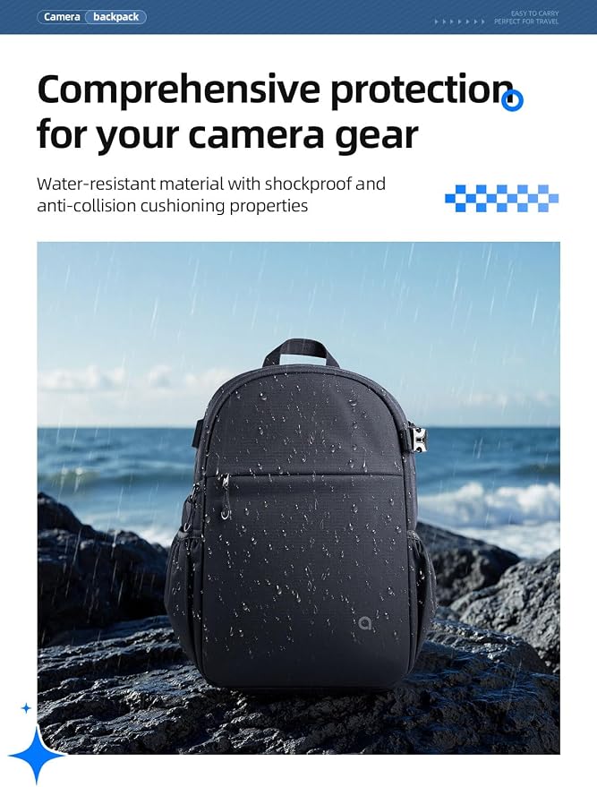 llano Compact Camera Backpack for DSLR/SLR/Mirrorless, Photography Bag