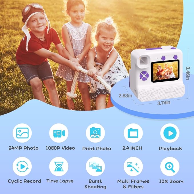 Kids Camera Instant Print, Christmas Birthday Gifts