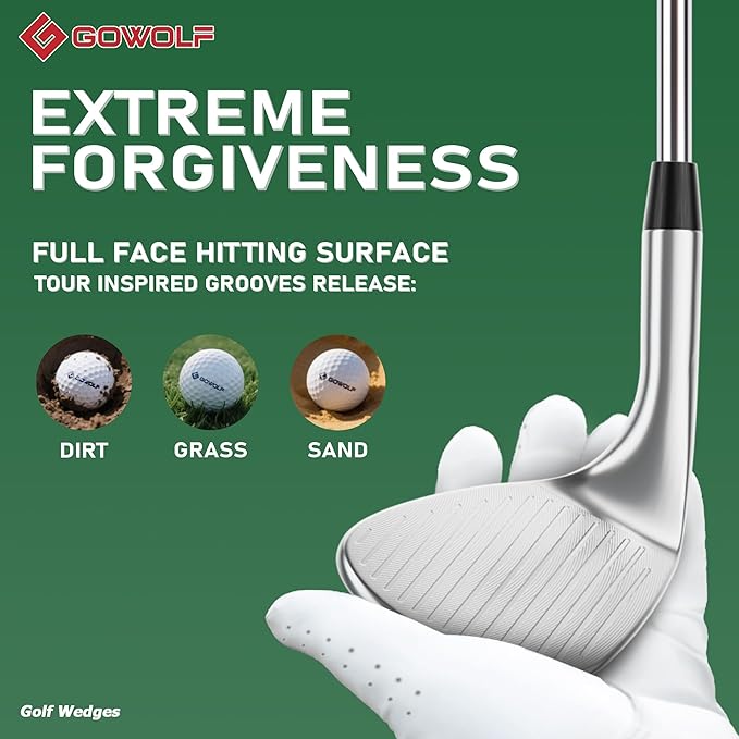 Gowolf Forged Golf Wedges 50/52/54/56/58/60/69 Degree Single or Sets for Men, Right Hand Premium Full Face Gap Wedge Sand Wedge Lob Wedge Golf Club, Great Golf Gifts - CNC Milled Face for More Spin