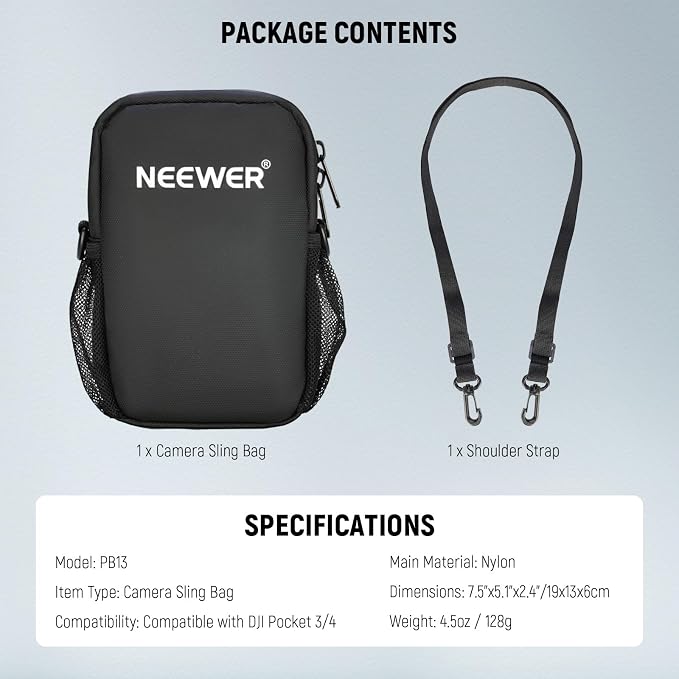 NEEWER Camera Sling Bag, Water Resistant Lightweight Compact Travel Case