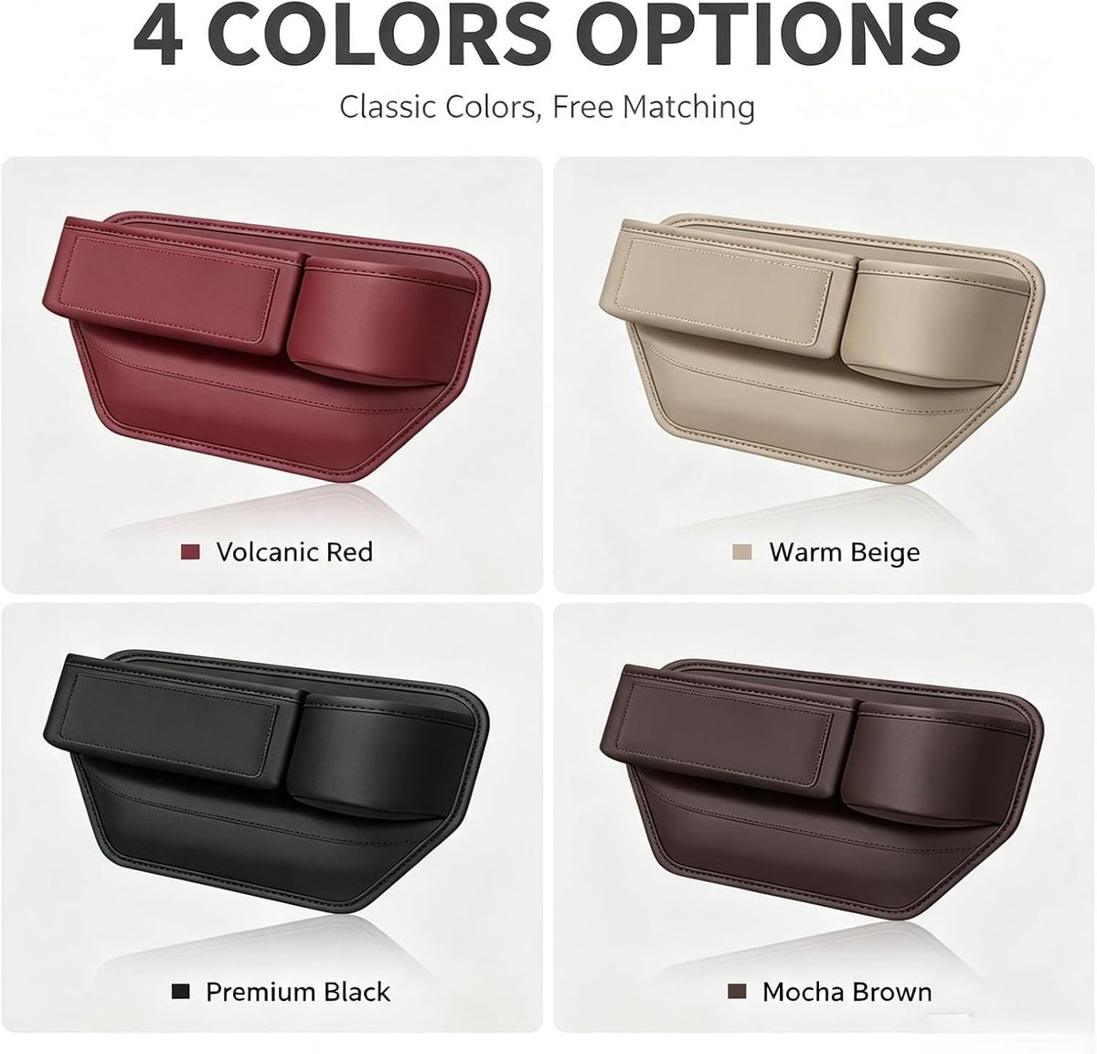 Car seat Gap Filler Organizer, Anti-Drop Car Seat Gap Filler Organizer (2 Beige (Driver+Passenger))