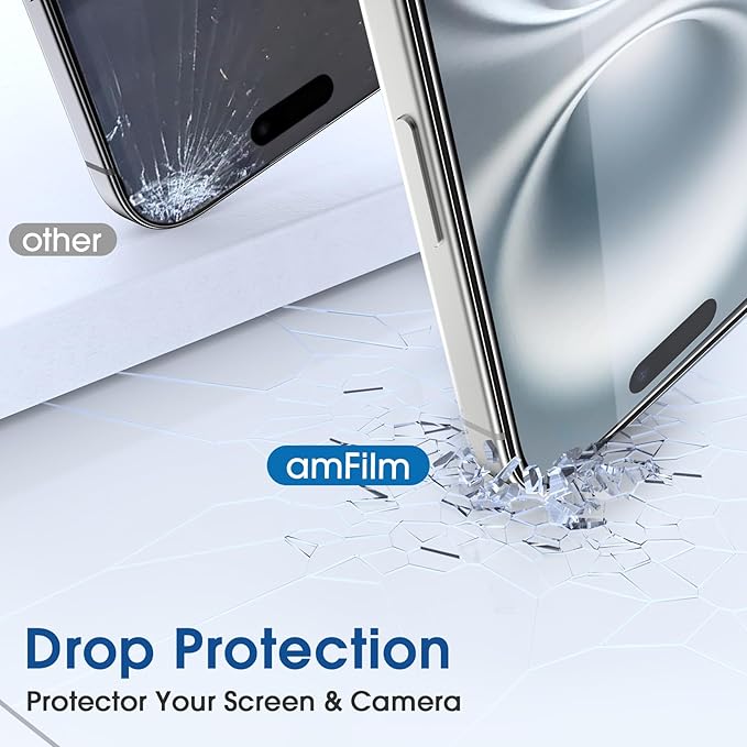 amFilm Auto-Alignment OneTouch for iPhone 16 Screen Protector + Camera Lens