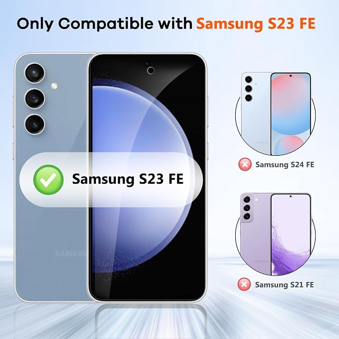 3+3 Pack for Samsung Galaxy S23 FE 5G Privacy Screen Protector & Phone Camera