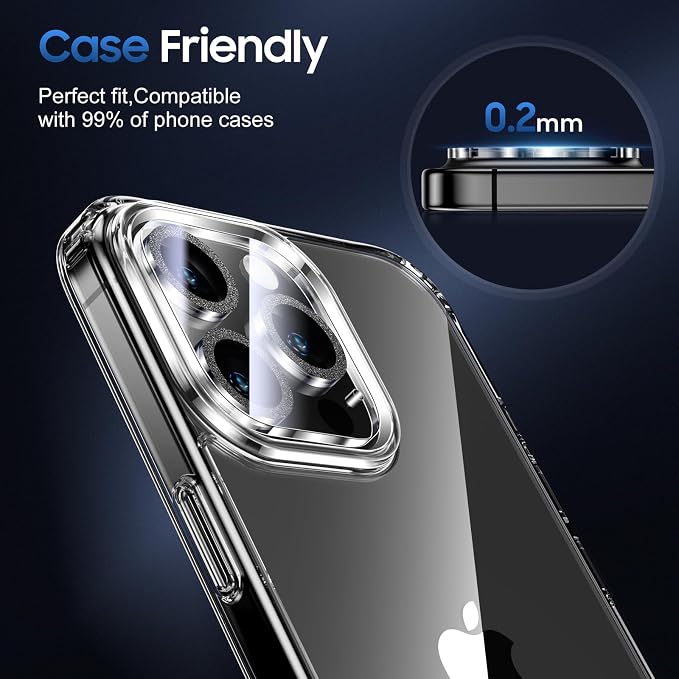 UniqueMe for 3 Pack iPhone 16 Pro/iPhone 16 Pro Max Camera Lens Protector