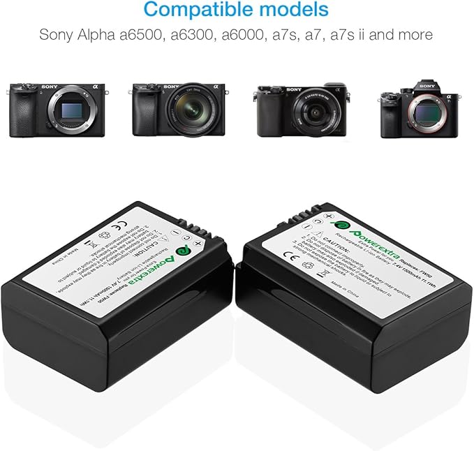 NP-FW50 Battery and Smart LCD Display Dual USB Charger Compatible