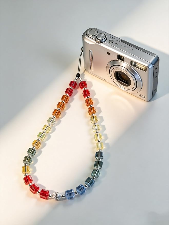2 Pcs Phone Charm Strap Hand Wrist Strap Camera Lanyard Pearl Beaded Cute Chain