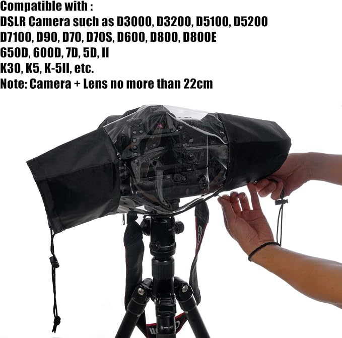 Waterproof Camera Rain Cover Soft Black Camera Rain Lens Covers | Professional
