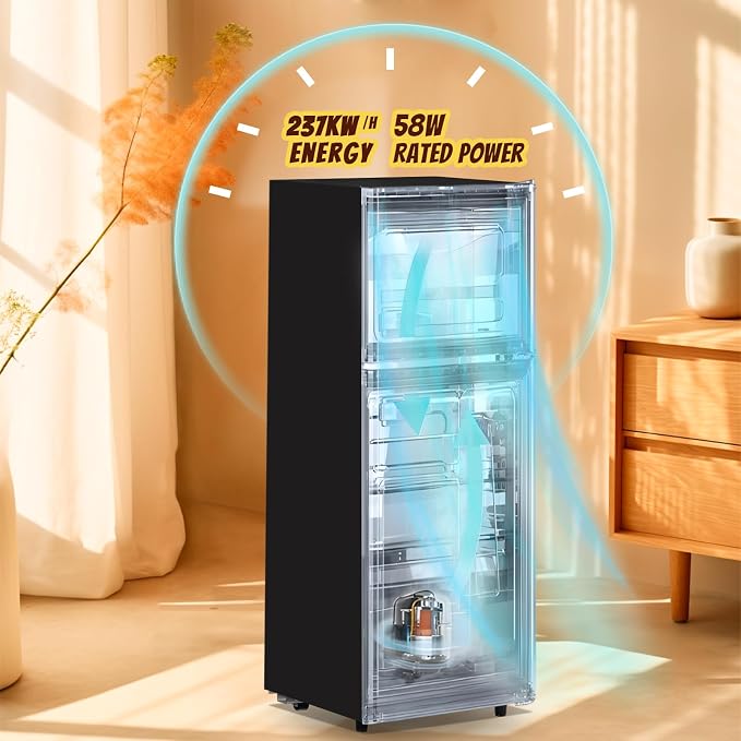 5.0 Cu.Ft Small Refrigerator with Freezer Double Door Mini Fridge Top Freezer Adjustable Temperature for Dorm Office Apartment Black