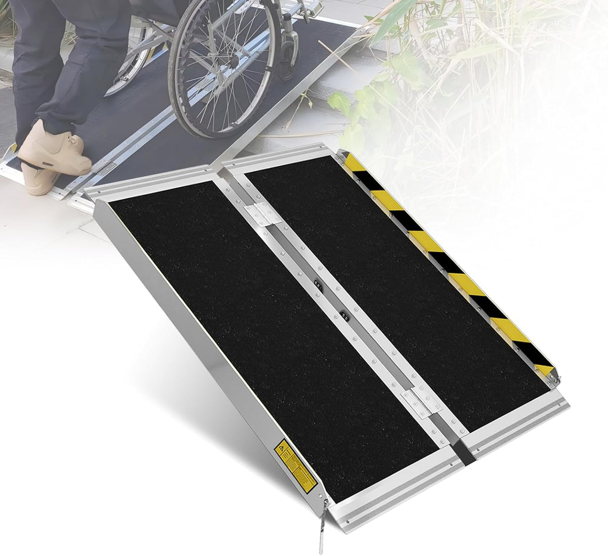 Portable Wheelchair Ramp - 3FT Non-Slip Folding Aluminum Ramp for Home | Supports Up to 800lbs