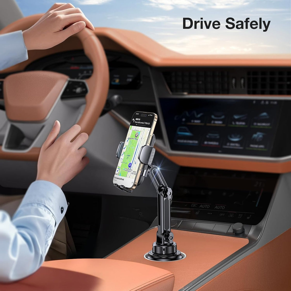 Cup Holder Phone Holder, [Easy Install] Adjustable Long Neck Cup Phone Holder for Car, [Sturdy & Durable] Universal Car Phone Holder for iPhone, Samsung, Google and All 4"-7" Smartphones