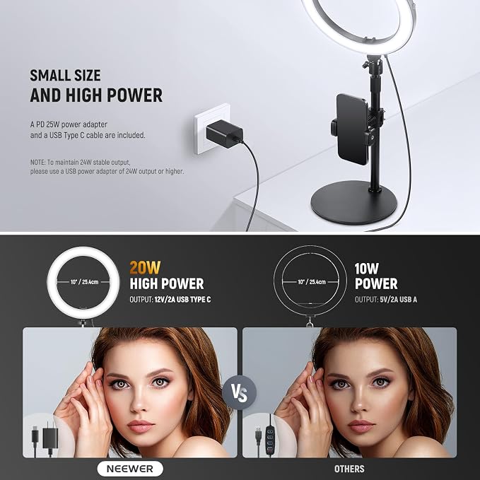 NEEWER 10" 20W LED Ring Light