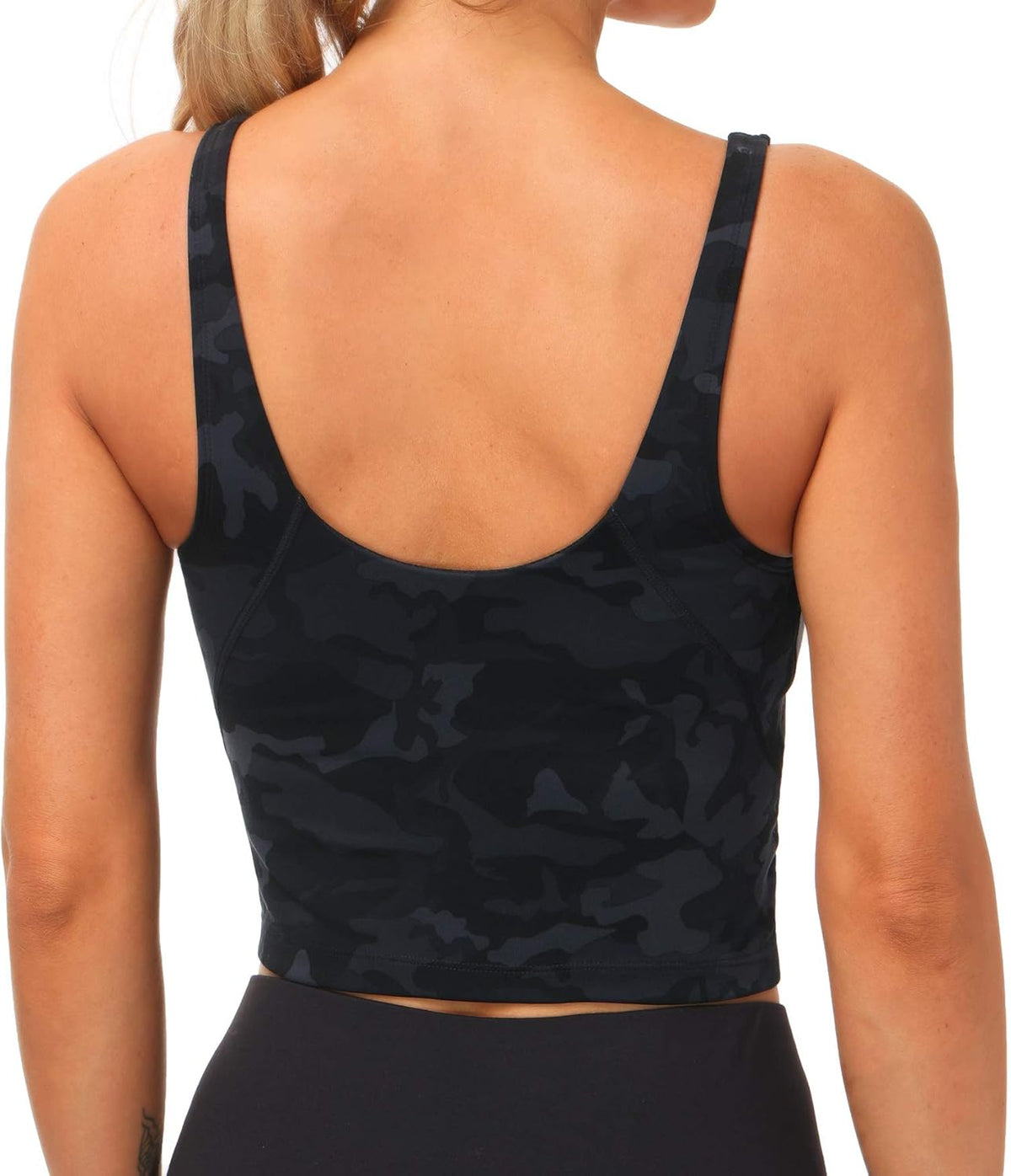 The Gym People Women's Longline Sports Bra - Wirefree Padded Design for Medium Support