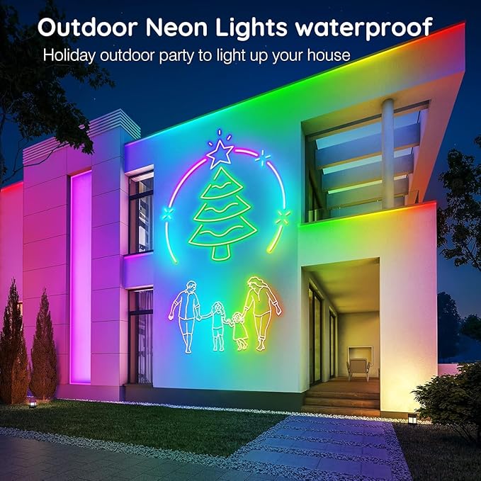 LETIANPAI 16.4FT Neon Rope Lights,Flexible Led Rope Lights Control with App/Remote,Multiple Modes Music Sync Gaming RGB Led Neon Lights for Bedroom Outdoor