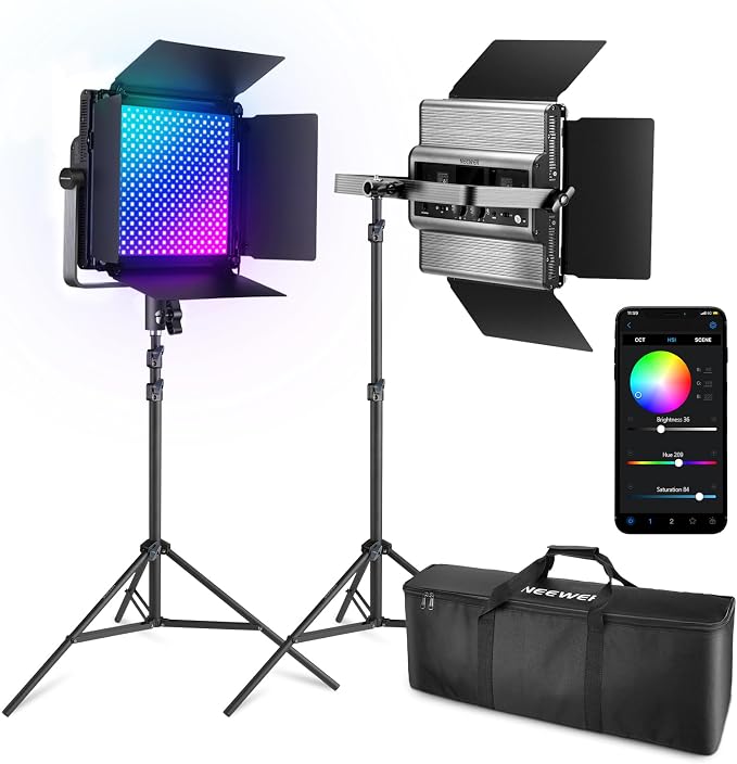 NEEWER 2 Pack RGB1200 LED Video Light