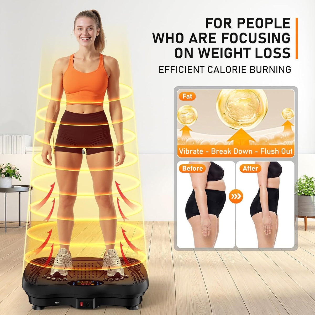Skiennix Vibration Plate Exercise Machine - 130 Levels for Full Body Workout & Weight Loss | 450 Lbs Capacity with Resistance Bands & Bluetooth