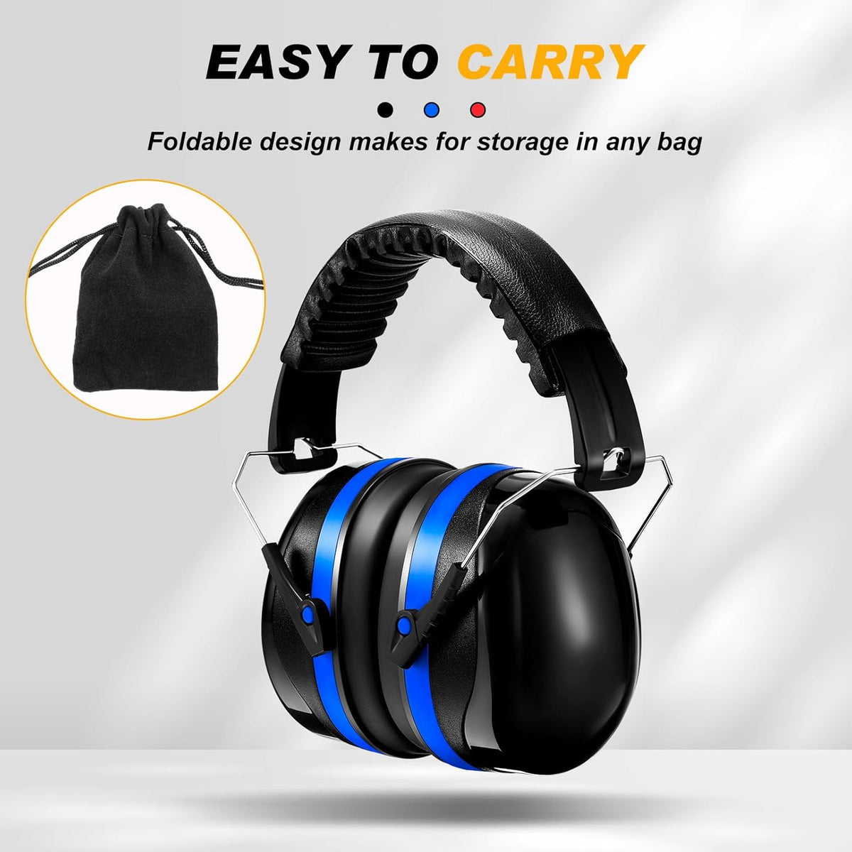 TrelaCo Shooting Ear Protection - 3 Pack Hearing Protection Ear Muffs 28dB with Glasses & Earplugs