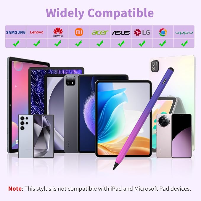 Stylus Pen for iOS&Android Touch Screens, Active Pencil for Samsung, Smart