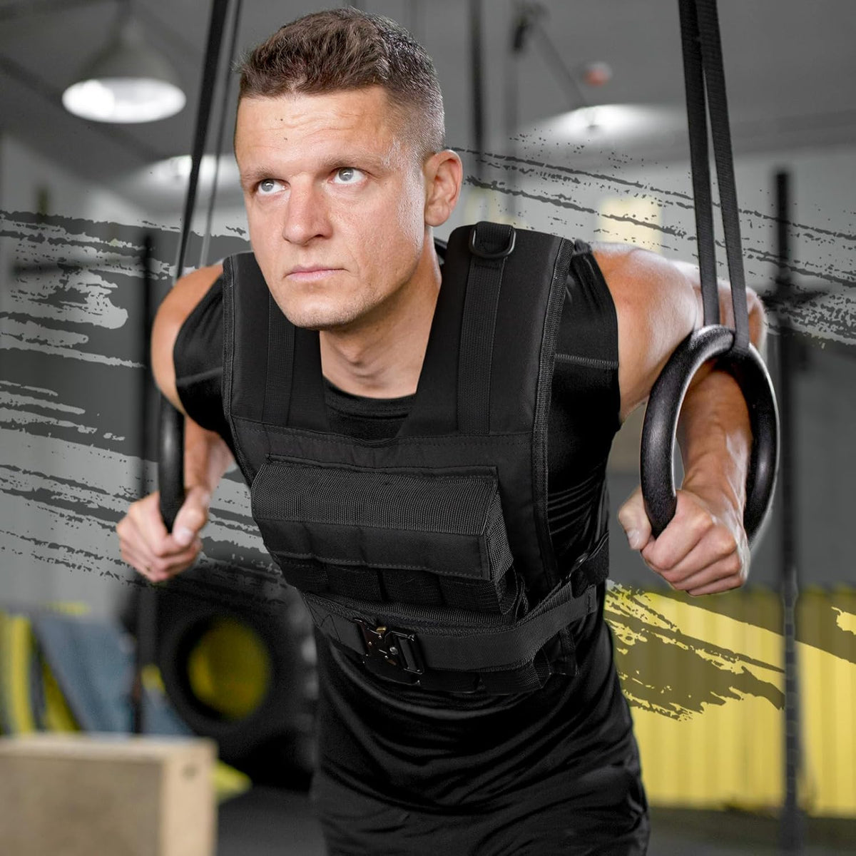 Skiennix Weighted Vest - Adjustable 26lbs to 45lbs | Heavy Duty Workout Vest for Strength Training & Running