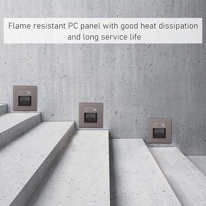 YWBL-WH 1.5W LED Step Lights Horizontal Light Sensing 120° Motion Range Warm Light 3000K Indoor Stair Light for Bedroom