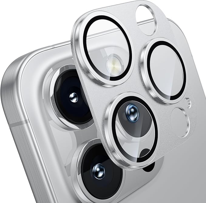 WSKEN for iPhone 16 Pro/iPhone 16 Pro Max Camera Lens Protector, Metal Aluminum