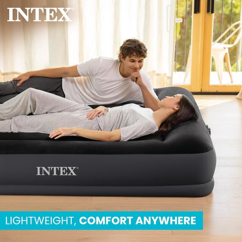 Intex Dura-Beam Air Mattress - Standard Pillow Rest with Fiber-Tech Construction | Comfortable Sleep