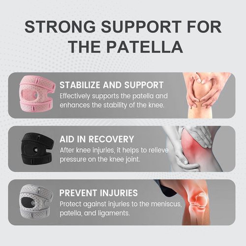 2PCS Knee Brace for Women and Men ,Knee Brace With Gel Padding，patellar stabilizing knee brace,Pain Relief Adjustable Patellar Tendon Support Sleeves Brace Knee Joint Strap for Arthritis,Running,Injury Recover(Grey)
