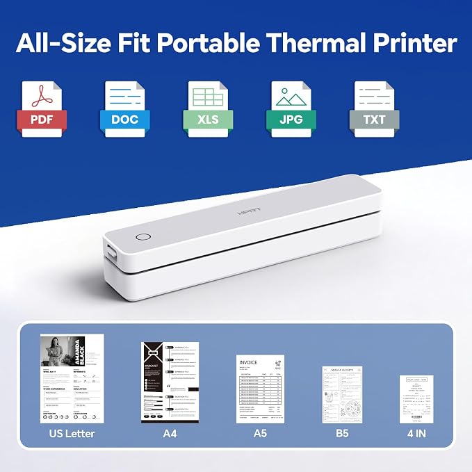 HPRT Portable Thermal Printer-Inkless Printer, Supports Thermal Paper&Labels