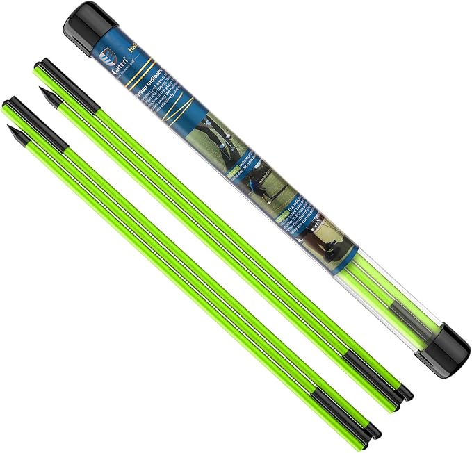 MoKo Golf Alignment Stick, 2 Set Golf Alignment Rods, 48" Collapsible Alignment Stick Golf Training Aid for Aiming, Putting, Posture Corrector, Golf Practice Sticks with Clear Tube Case