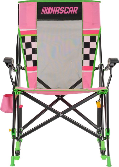 GCI Outdoor Rocking Camping Chair - Portable Folding Design with Armrests & Drink Holder | Pink