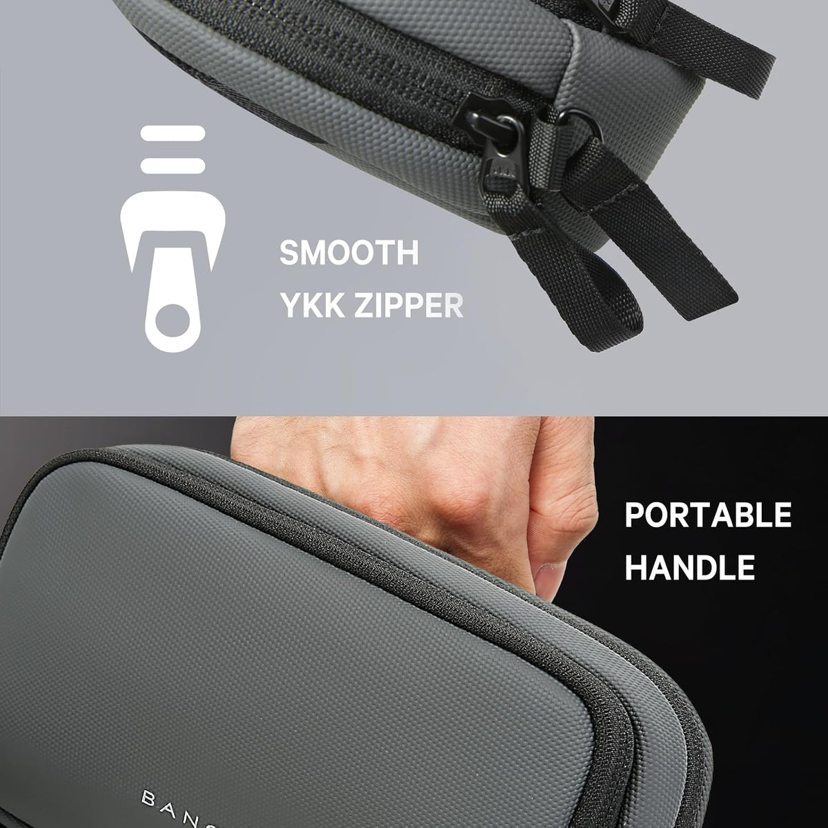 BANGE Cable Organizer Pouch，Water Resistant Tech Accessories Bag Carry Storage，Electronic Accessory Case for Charger, Cables, Power Bank, Hard Drive, Cords