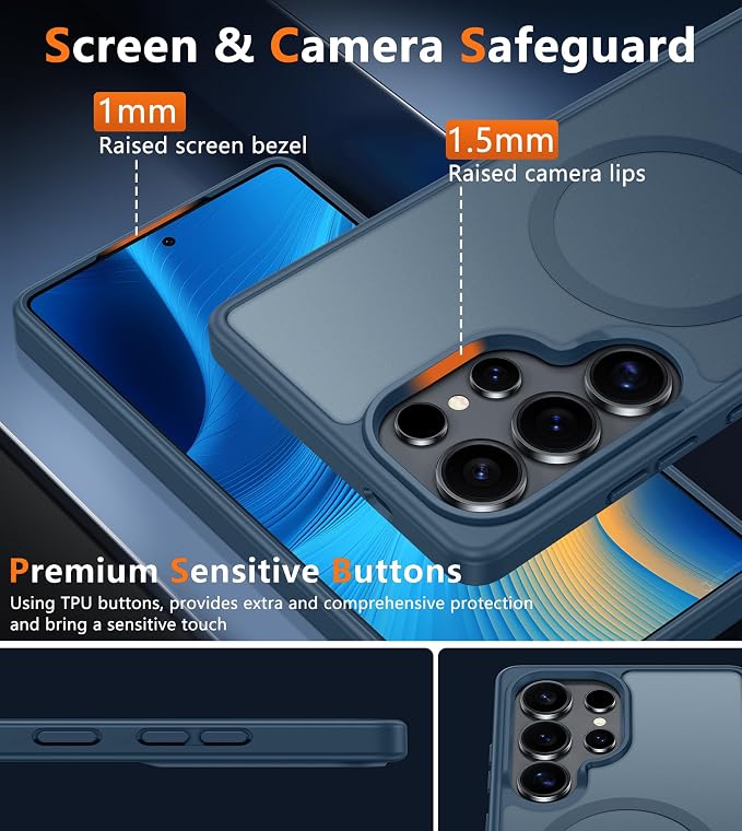 FNTCASE for Samsung Galaxy S25-Ultra Case: Matte Translucent Slim Cell Phone