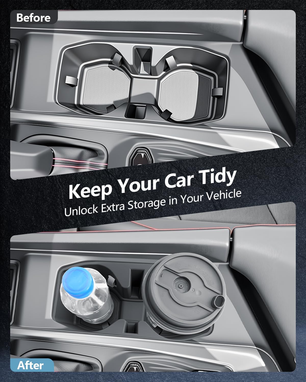 SKTU 3Pack for 2024-2027 Dodge Charger Center Console Organizer Cup Holder
