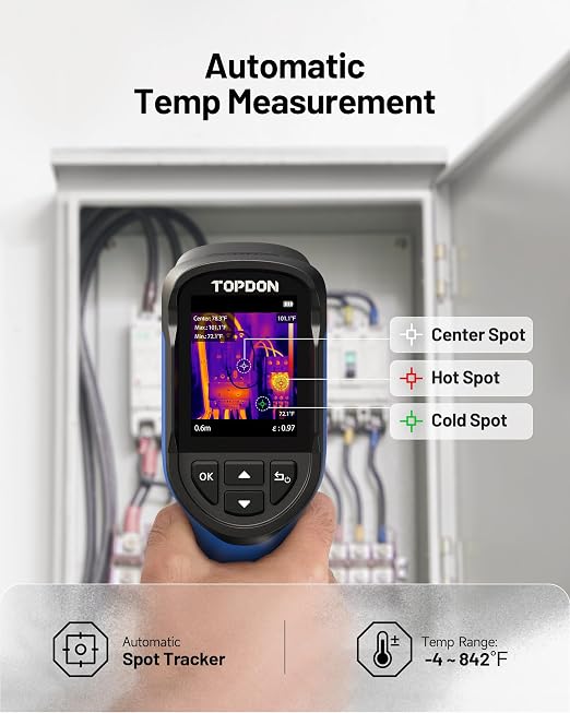 TOPDON TC004 Mini Thermal Imaging Camera, 240 x 240 TISR Resolution, 15-Hour
