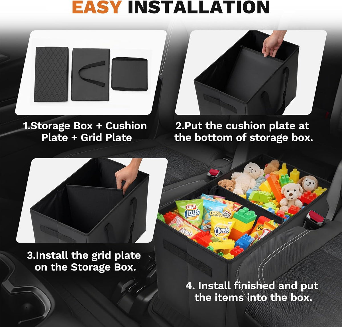 Shademax Car Seat Organizer for Chevrolet Traverse 2018-2025 2026 Accessories Traverse Backseat Storage Box Car Console Organizer for Kids Toys Baby Supplies Dog Toys Snack Organizer Travel Storage
